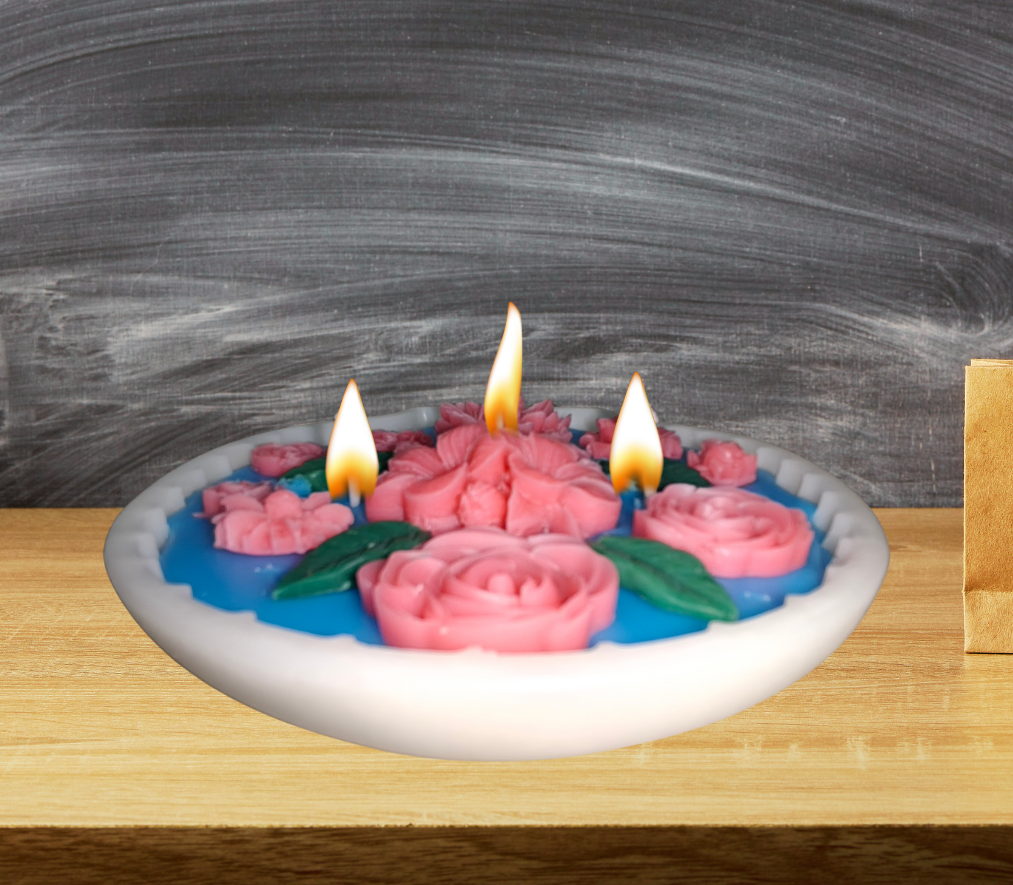 Handcrafted Soy Wax Candle with Floral Design – Floral Aroma