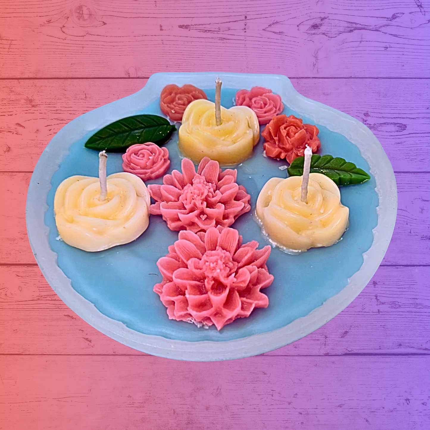 Handcrafted Soy Wax Candle with Floral Design – Floral Aroma