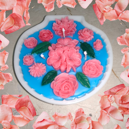 Handcrafted Soy Wax Candle with Floral Design – Floral Aroma