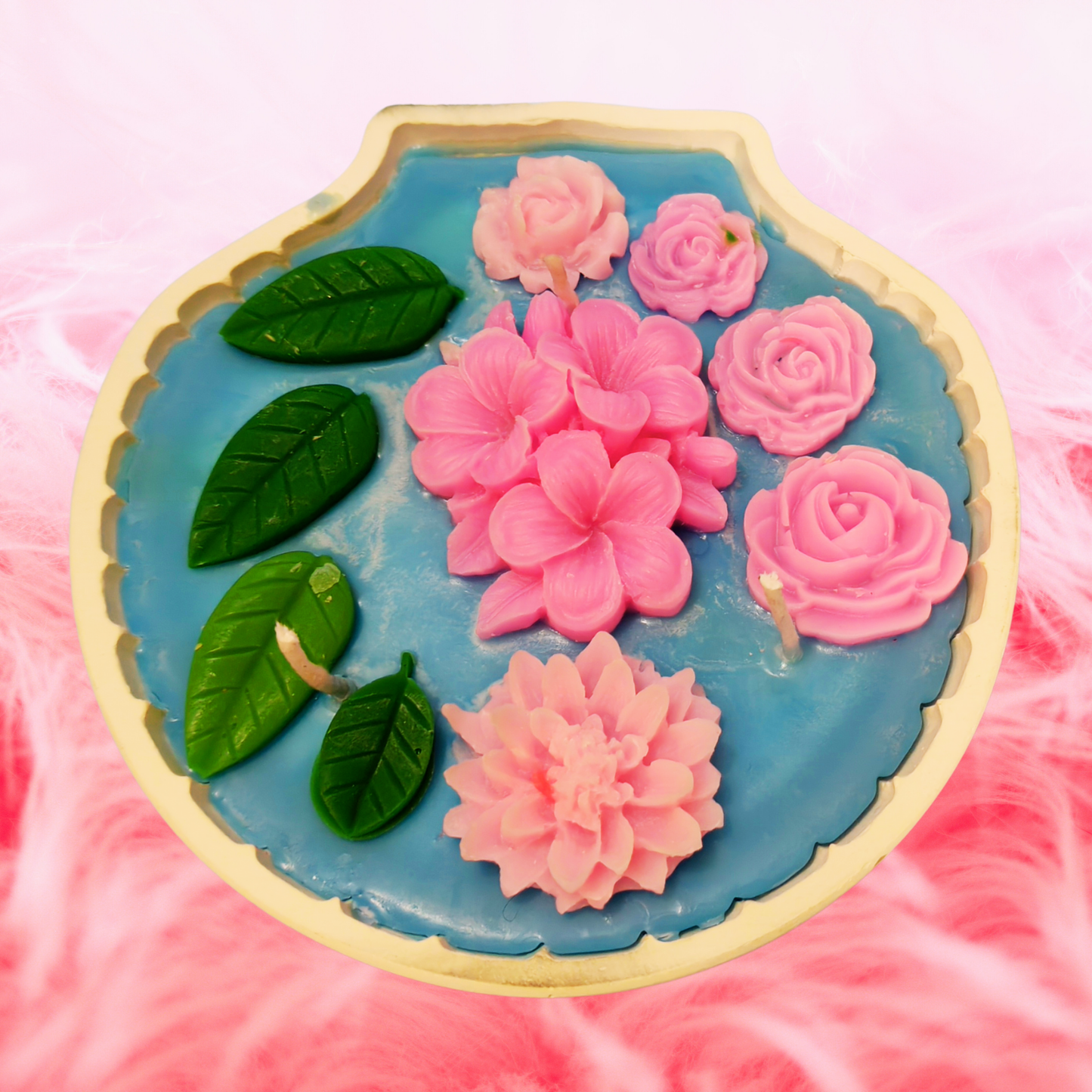 Handcrafted Soy Wax Candle with Floral Design – Floral Aroma
